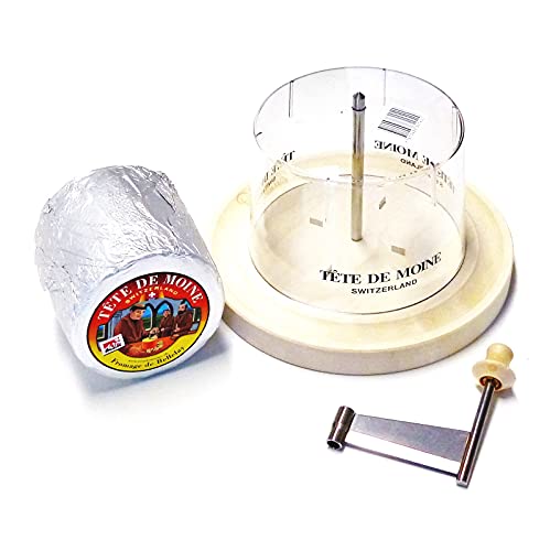 Girolle Original Swiss Made Käsehobel mit Originalhaube ganzer Laib Tete de Moine KÜHLBOX-Versand mit Styroporbox und…