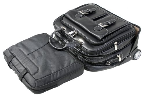 Siamod CERESOLA 46005 Black Checkpoint-Friendly 17" Detachable-Wheeled Laptop Case