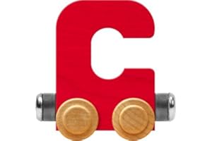 Maple Landmark NameTrains Bright Letter Car C - Made in USA (Red)