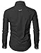 Doublju Mens Dress Shirt with Contrast Neck Band BLACK (US-M/ASIAN-L)