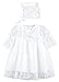 Lilax Baby Girl's Christening Baptism Lace Overlay Dress Gown & Bonnet 2 Piece Deluxe Set 9M
