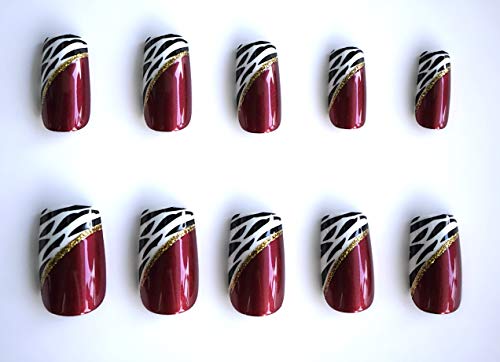 EDA LUXURY BEAUTY RED BURGUNDY BLACK WHITE ANIMAL PRINT FRENCH GLAMOROUS DESIGN Press On Gel Glitter Artificial Tips Acrylic False Nails Extra Long Ballerina Coffin Square Super Fashion Fake Nails 2 EDA LUXURY BEAUTY RED BURGUNDY BLACK WHITE ANIMAL PRINT FRENCH GLAMOROUS DESIGN Press On Gel Glitter Artificial Tips Acrylic False Nails Extra Long Ballerina Coffin Square Super Fashion Fake Nails