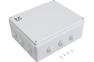 DJC Supply Co. 12" x 10" x 4.75" PVC Waterproof Plastic Junction Conduit Box with Pre molded 3/4" & 1" Conduit holes (1 Pack)