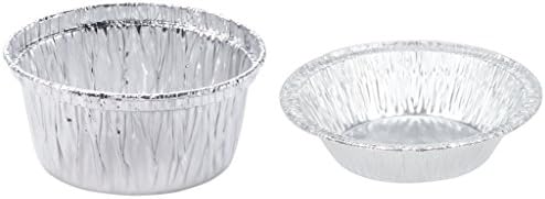 Disposable Aluminum Tin Foil Ramekin Cups and Mini Pie Tart Pans. Suitable for Baking, Cupcakes, Custard and Creme Brulee. Comes with 100 Ramekin and 125 Pie Pans.