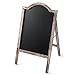 MyGift Large Rustic Torched Wood A-Frame Sidewalk Chalkboard Sign