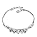 MoAndy Jewellery Platinum Plated Women's Fashion Ankle-Bracelets Bells Extendable Chain Silvery