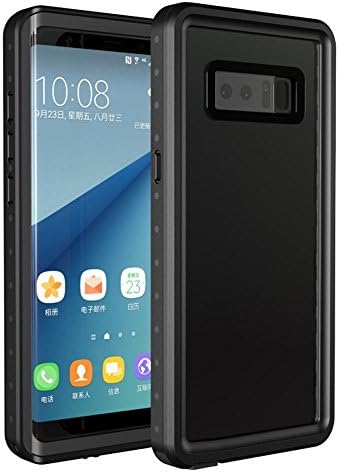 Samsung Galaxy Note 8 Waterproof Case, Wireless Charging Note 8 Waterproof Case Built-in Screen Protector Rugged Shockproof Classic Black