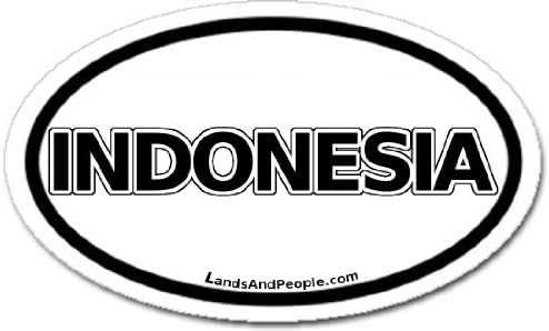 Indonesia Black and White Car Bumper Sticker Decal Oval