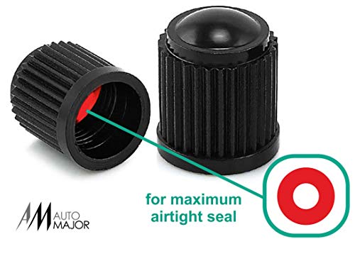 AUTOMAJOR Car Tire Valve Caps - Universal Tire Stem Covers Best for Cars, SUV, Bike, Bicycle, Trucks, Motorcycles - Heavy-Duty, Airtight, Leak-proof Seal, Screw-On, Easy-to-Use Stem Caps 20 pack Black
