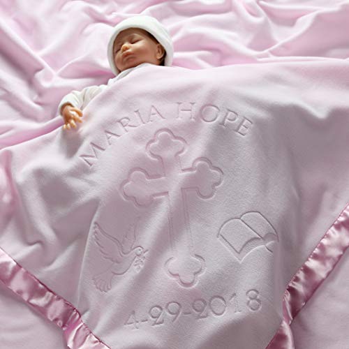 3 Baptism+Christening+Blanket+Personalized+Girls