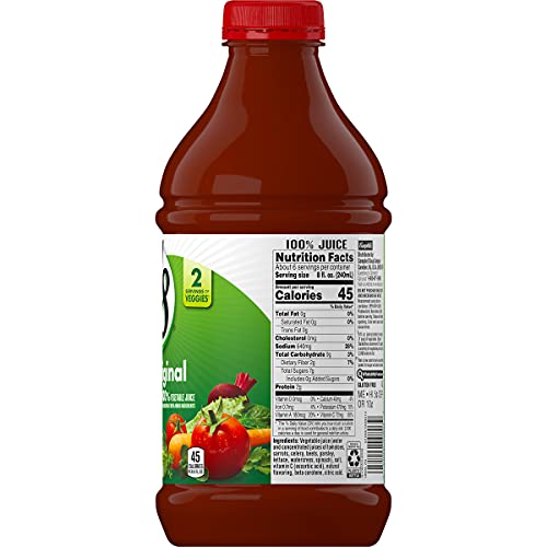 V8 ORIGINAL 100% VEGETABLE JUICE, 46 OZ.