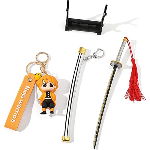 Demon Anime Keychain Slayer Sword Letter Opener Mini Katana Samurai Ninja  Toy Key chain Action Anime Figure Mo