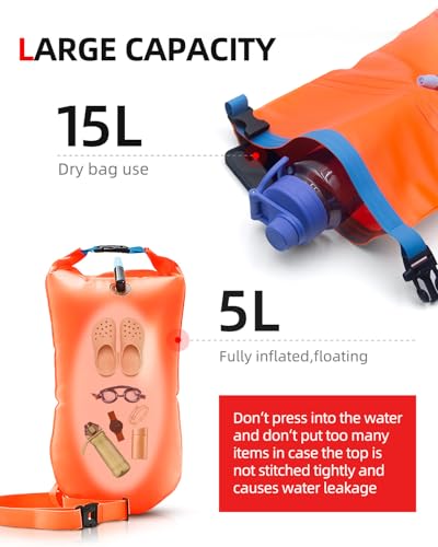 Abahub Swimming Buoy with Dry Bag Inflatable in Open Water Pool