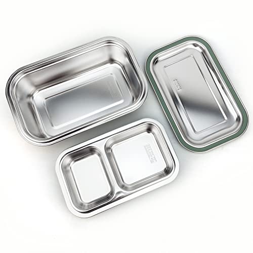 Lunbengo Large Metal Lunch Container with Leakproof Lid, Stainless