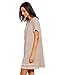 Romwe Women's Short Sleeve Summer Loose Tunic Casual Tassel Dress Apricot M