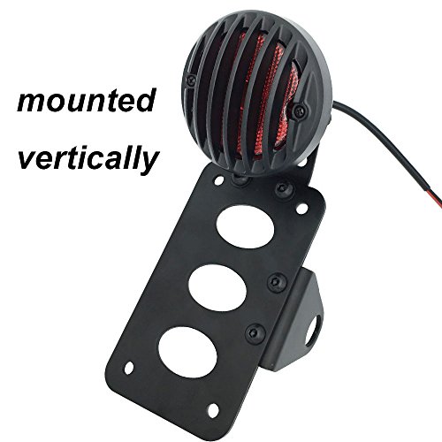 image for Amazicha Side Mount Vertical License Plate Bracket Brake Taillight for
