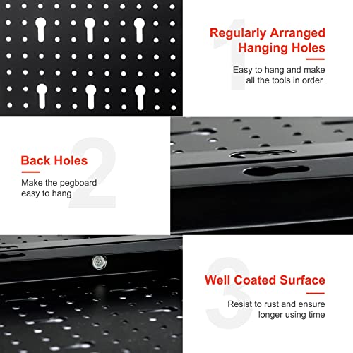 Goplus Pegboard Wall Organizer, 4ft Metal Garage Pegboard Tool