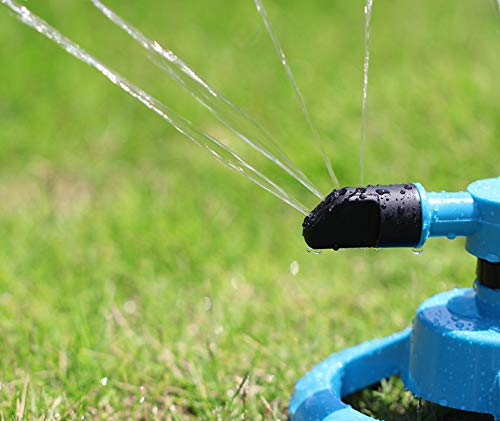 Easyflower Pratical Home Supplies Durable Rotary Three Arm Water Sprinkler Lawn Sprinklers Water Sprinkler for Garden Lawn Kids Play