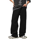 HUNGSON Mens Baggy Jeans for Men Women Y2k Skater Vintage Plain Pants Casual Wide Leg Jeans Loose Fit Denim Jeans