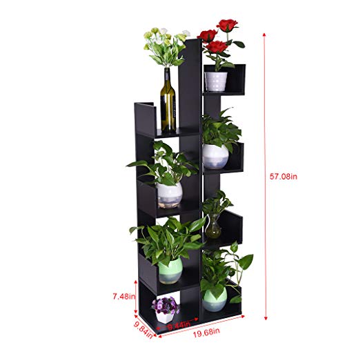 Puyujin Bookshelf, 8-Shelf Tree Bookshelf Bookcase Book Rack Display Storage Organizer Shelves - Shipped from the United States