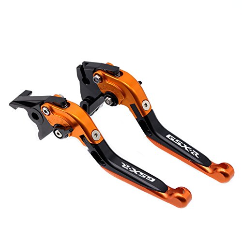 For Suzuki GSXR 600 2006-2010 Orange Black Folding Extendable Brake Clutch Accessories Engraved Levers