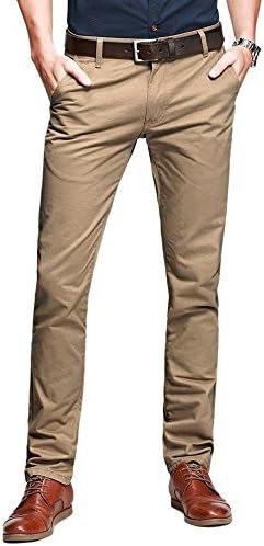 Men's Slim Tapered Flat Front Casual Pants