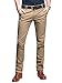OCHENTA Mens Casual Slim-Tapered Flat-Front Pants Khaki Lable 34