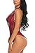 ADOME Women One Piece Lingerie Lace Teddy V Neck Bodysuits Halter Babydoll, Style 1-dark Red, XX-Large
