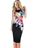 Vfemage Womens Floral Printed Ruched Bodycon Cocktail Evening Party Dress