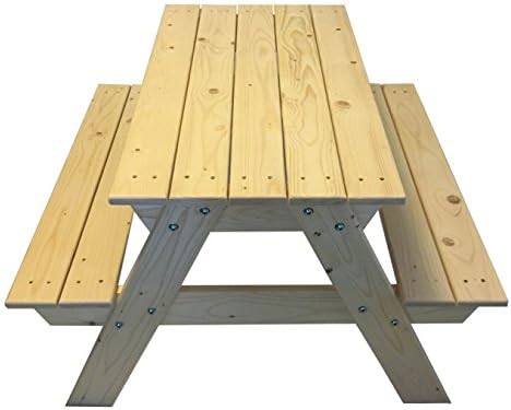 Child's Wood Picnic Table, 31"W X 35"D X 22"T, Unfinished