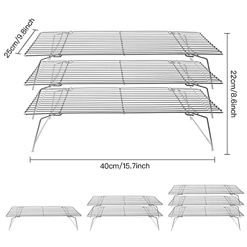 3Tier Cooling Rack Set,Stackable Stainless Steel Baking Cooling