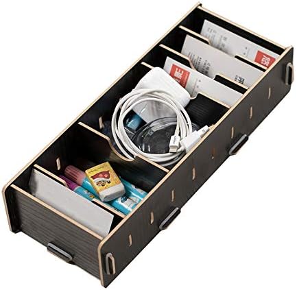 Wooden Business Cards Holder Stand with Dividers DIY Name Cards Holder Organiser Desktop Cards Storage Box Case Detachable 9 Compartments for Office Supplies Home Small Accessory Cosmetic Storage