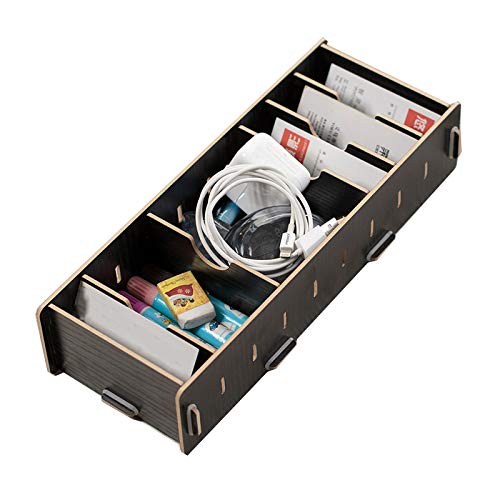 Wooden Business Cards Holder Stand with Dividers DIY Name Cards Holder Organiser Desktop Cards Storage Box Case Detachable 9 Compartments for Office Supplies Home Small Accessory Cosmetic Storage