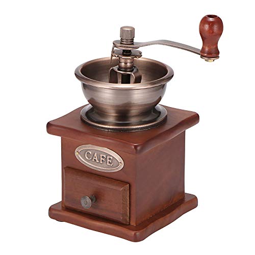 Vintage manuelle Kaffeemühle, SUNASQ manuelle Kaffeemühle Holz Vintage antike Handkurbel Kaffee Gewürz Mini Mühle mit…