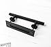 Barn Door Handle with Flush Pull - 12in Handle, 8 5/8in Flush Pull - Heavy Duty, Durable Powder Coated Black Finish, Includes Installation Bolts - Adds Antique, Rustic Look to Fences, Closets, Garage
