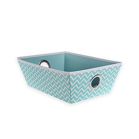 Studio 3B™ Heavyweight Shallow Grommet Tote in Aqua Chevron