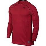 Nike Nike Pro Combat Hyperwarm Dri-FIT Max Fitted Crew - Long Sleeve - Mens Gym Red/Black/Black, L