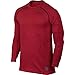 Nike Nike Pro Combat Hyperwarm Dri-FIT Max Fitted Crew - Long Sleeve - Mens Gym Red/Black/Black, L