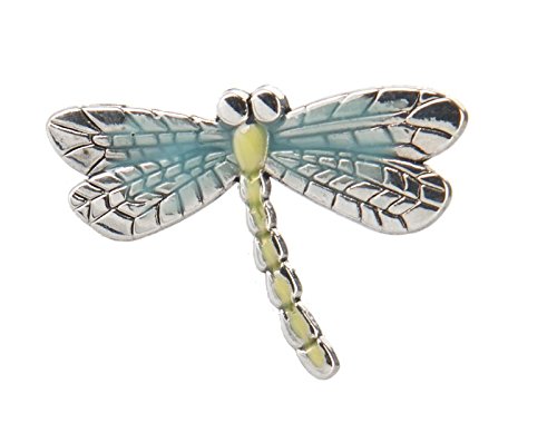 Turquoise and Green Accentend Metal Dragonfly Pin - By Ganz