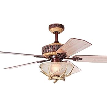 Westmhome 52 Inch Rustic Ceiling Fan With 1 Light Cover Indoor