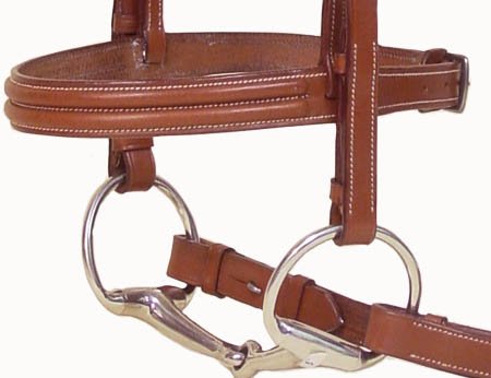 Paris Tack Triple Stitched Heavy Duty Horse Bridle with Laced Reins for Warmblood or Oversize Horse - Thumbnail 3