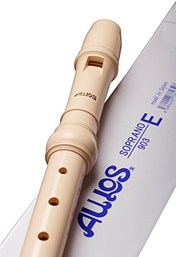 Aulos A903E Soprano 3-Piece Student Recorder with Vinyl Case and Fingering Chart