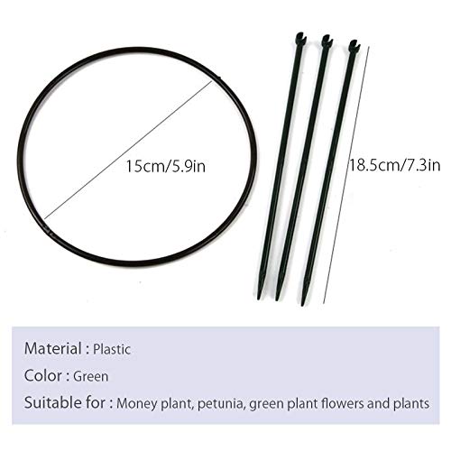 Creation Core 3Pcs Plastic Plant Support Stakes Lodging-Resistant Flower Supports DIY Garden Pot Climbing Trellis - Thumbnail 2