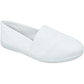 Soda Flat Women Shoes Linen Canvas Slip On Loafers Memory Foam Gel Insoles OBJI-S White 6.5