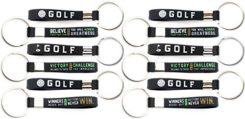 12-Pack-Golf-Keychains-with-Motivational-Quotes-Wholesale-Pack-of-Key-Chains-in-Bulk-for-Giveaway-Golf-Gifts-Golfing-Party-Favors-and-Goodie-Bag-Supplies-for-Boys-Girls-Men-Women-Golfers