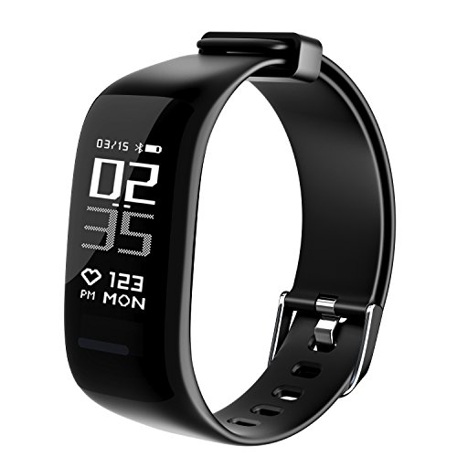 Fitness Tracker,IP67 Waterproof Activity Tracker with Continuous Heart Rate Monitor,Wireless Smart Bracelet Calorie Counter Sleep Monitor Pedometer Smart Wristband,Bluetooth Smart Watch BY1