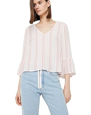 Mango Women's Flowy Striped Blouse