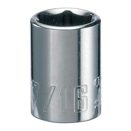CRAFTSMAN Soquete raso, SAE, unidade de 1/4 polegada, 7/16 polegadas, 6 pontos (CMMT43498)