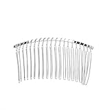 Pixnor 7.8cm 20 Teeth Fancy DIY Metal Wire Hair Clip Comb Bridal Wedding Veil Comb (Silver)