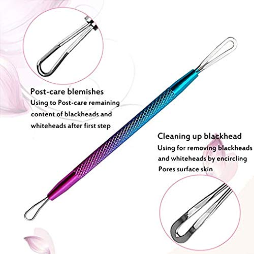 Blackhead Remover Pimple Comedone Extractor Tool Treatment for Blemish, Whitehead, Zit Removing for Risk Free Nose Face Skin 7-PCS Acne Removal Kit